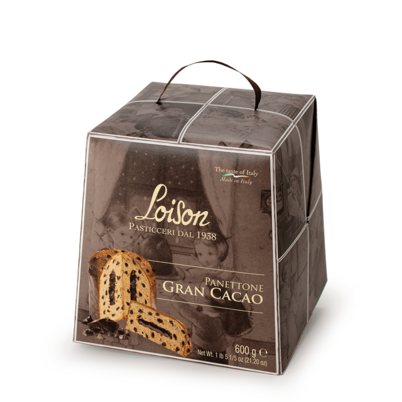 Loison Gran Cacao csokoládékrémes panettone csokoládé darabokkal dobozban 600 g